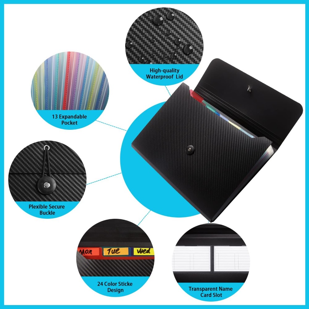 13 Pocket Expanding File Folde - Expandable Accordion File Folder 13 Pockets recension och pris