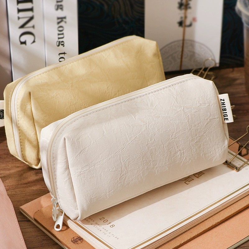 Kawaii Cream Leather Pencil Ca - Aesthetic Large Pencil Case Pouch recension och pris