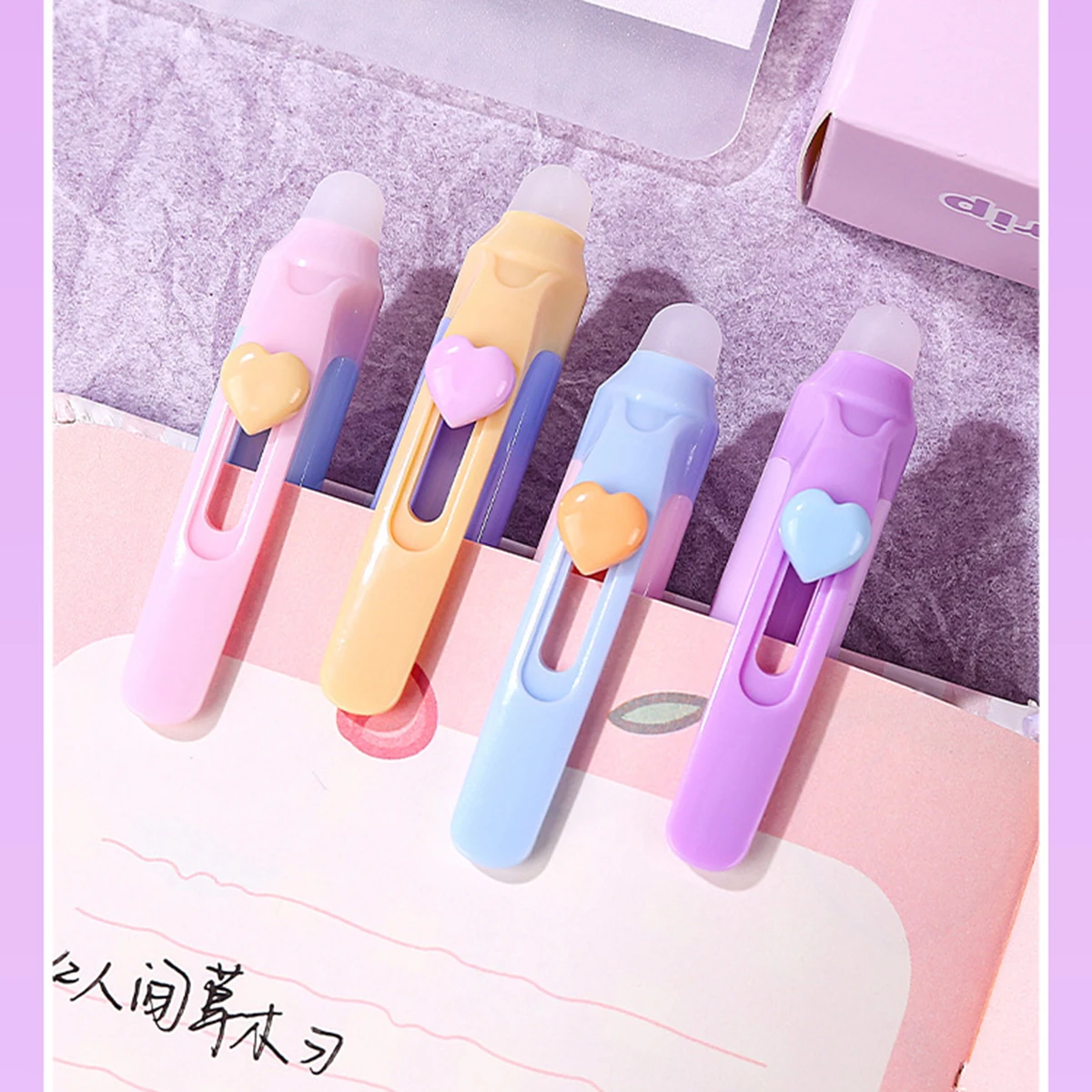 12Pcs Posture Correction Erasa - Retractable Eraser Pen Click recension och pris