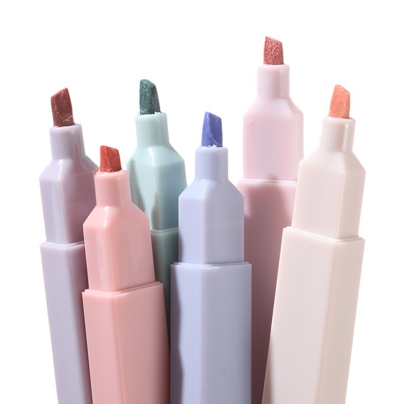 6 Pcs/Set Highlighters Set Cut - Pastel Highlighter Set Double Ended recension och pris