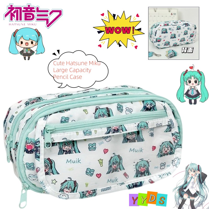 Hatsune Miku Pencil Bag Cute C - Aesthetic Large Pencil Case Pouch recension och pris